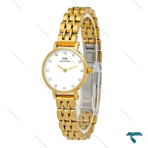ساعت زنانه DW مینی طلایی ایندکس نگین DW-5998-24-L
