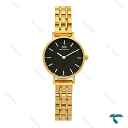 ساعت زنانه دنیل ولینگتون مینی گرد طلایی صفحه مشکی DW-8012-L