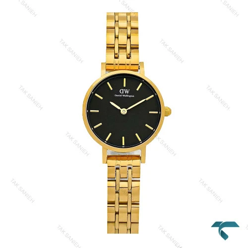 ساعت زنانه دنیل ولینگتون مینی گرد طلایی صفحه مشکی DW-8012-L