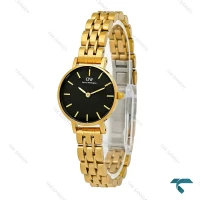 ساعت زنانه دنیل ولینگتون مینی گرد طلایی صفحه مشکی DW-8012-L