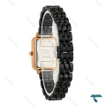 ساعت دنیل ولینگتون زنانه مستطیلی رزگلد مشکی نگین دار DW-8014-L