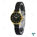 ساعت مچی DW زنانه مینی گرد مشکی قاب طلایی DW-8015-L