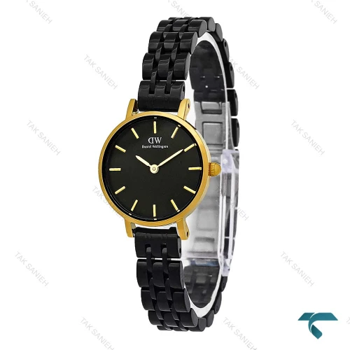 ساعت مچی DW زنانه مینی گرد مشکی قاب طلایی DW-8015-L