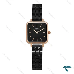 ساعت مربعی دنیل ولینگتون زنانه مشکی رزگلد DW-8016-L
