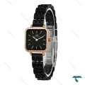 ساعت مربعی دنیل ولینگتون زنانه مشکی رزگلد DW-8016-L