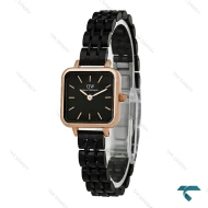 ساعت مربعی دنیل ولینگتون زنانه مشکی رزگلد DW-8016-L