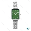 ساعت DW زنانه مستطیلی استیل صفحه سبز DW-6187-L