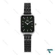 ساعت زنانه دنیل ولینگتون مستطیلی مشکی قاب سیلور DW-8031-L