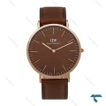 ساعت بند چرمی مردانه دنیل ولینگتون قهوه ای DW-8033-G