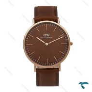 ساعت بند چرمی مردانه دنیل ولینگتون قهوه ای DW-8033-G