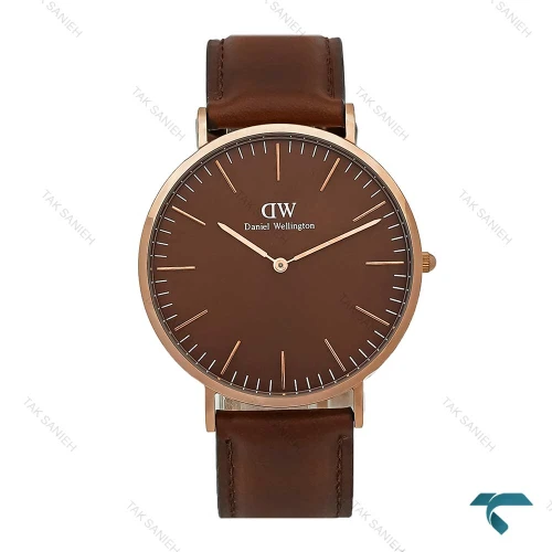 ساعت بند چرمی مردانه دنیل ولینگتون قهوه ای DW-8033-G