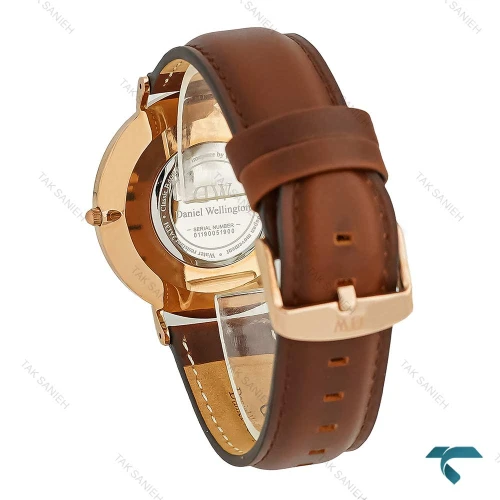 ساعت بند چرمی مردانه دنیل ولینگتون قهوه ای DW-8033-G