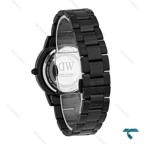 ساعت دنیل ولینگتون مردانه آیکونیک تمام مشکی DW-8036-G
