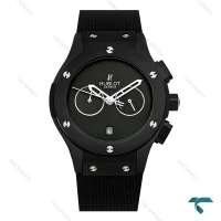 ساعت هابلوت زنانه سه موتوره مشکی صفحه مهندسی Hublot-8041-L