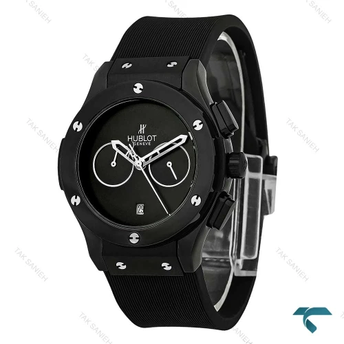 ساعت هابلوت زنانه سه موتوره مشکی صفحه مهندسی Hublot-8041-L