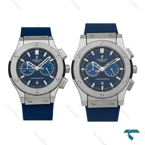 ساعت ست Hublot سه موتوره کرنوگراف سیلور سرمه ای Hublot-8045-S