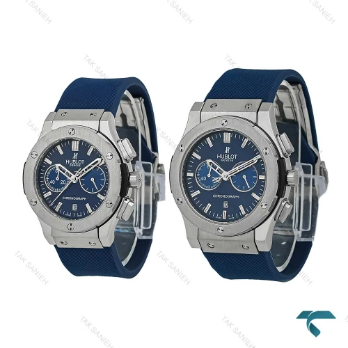 ساعت ست Hublot سه موتوره کرنوگراف سیلور سرمه ای Hublot-8045-S