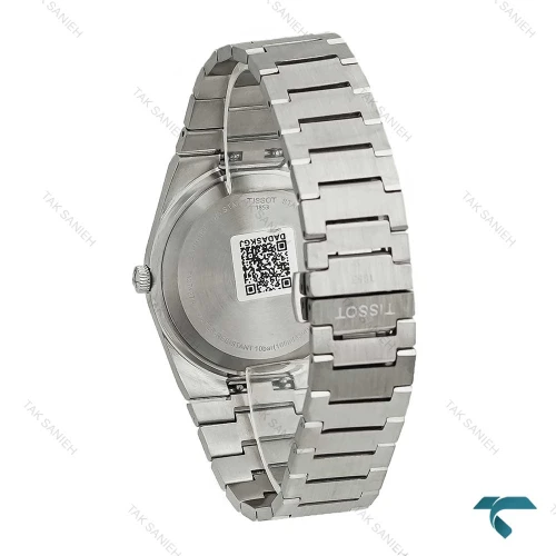 ساعت تیسوت PRX مردانه پاورماتیک نقره ای صفحه آبی دورنگ Tissot-8048-G