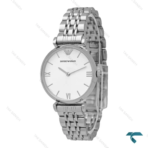 ساعت امپریو آرمانی زنانه سیلور صفحه سفید خطی Armani-7256-L