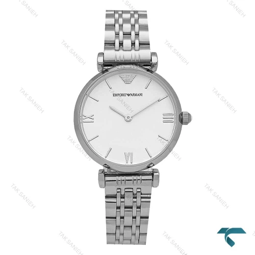 ساعت امپریو آرمانی زنانه سیلور صفحه سفید خطی Armani-7256-L