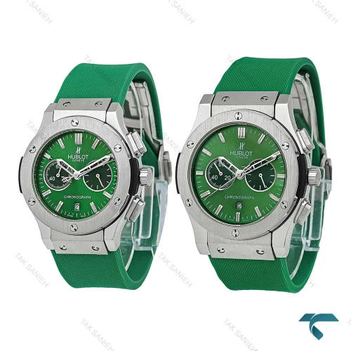 ساعت ست هابلوت سه موتوره نقره ای سبز Hublot-7269-S