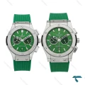 ساعت ست هابلوت سه موتوره نقره ای سبز Hublot-7269-S