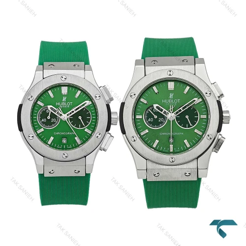 ساعت ست هابلوت سه موتوره نقره ای سبز Hublot-7269-S