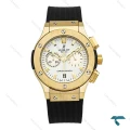 ساعت زنانه هوبلو سه موتوره طلایی صفحه سفید Hublot-7270-L