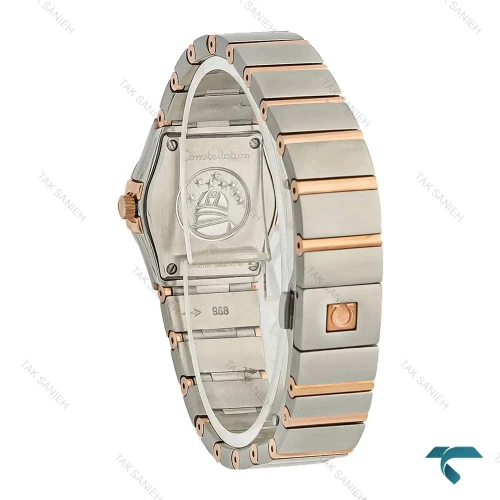 ساعت زنانه امگا دورنگ رزگلد صفحه سفید نگینی اسمال Omega-7275-L