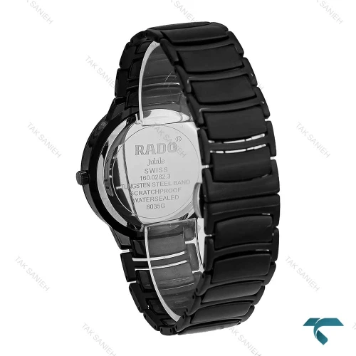 ساعت مردانه رادو مشکی وسط سرامیکی عقربه سیلور Rado-7279-G