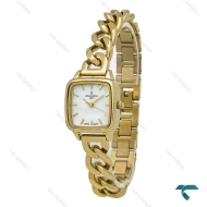 ساعت رومانسون زنانه مربعی بند کارتیری طلایی صفحه سفید Romanson-7290-L