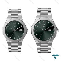 ساعت ست عروس دامادی انزو EC-608AGS سیلور صفحه سبز Enzo-8075-S