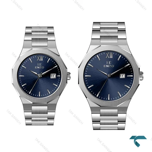 ساعت ست انزو EC-608AVS کلاسیک سیلور صفحه سرمه ای Enzo-8078-S