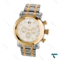 ساعت انزو مردانه EC-2168TEG دورنگ طلایی صفحه سفید Enzo-8136-G