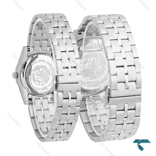 ساعت ست سیتیزن VIP نقره ای صفحه مشکی Citizen-8196-S