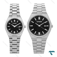 ساعت ست سیتیزن کلاسیک نقره ای صفحه مشکی Citizen-8197-S