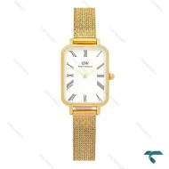 ساعت زنانه DW مستطیلی حصیری طلایی ایندکس یونانی DW-8199-L