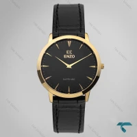 ساعت انزو EC-1702GBG مردانه طلایی بند چرم مشکی Enzo-8106-G