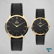 ساعت ست انزو EC-1702GBS طلایی بند چرم مشکی Enzo-8108-S