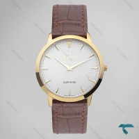 ساعت مردانه انزو EC-1702GEG طلایی بند چرم قهوه ای Enzo-8109-G