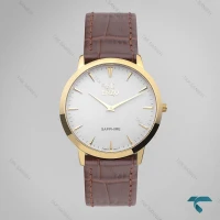 ساعت انزو EC-1702GEL زنانه طلایی بند چرم قهوه ای Enzo-8110-L