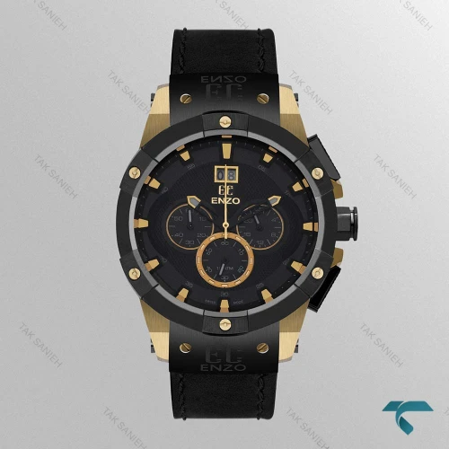 ساعت انزو مردانه EC-2518LTG کرنوگراف طلایی مشکی Enzo-8301-G