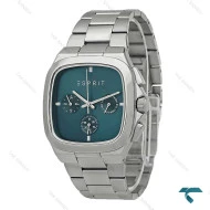 ساعت مردانه اسپریت سه موتوره نقره ای صفحه سبز کله غازی Esprit-8202-G