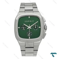 ساعت اسپریت مردانه سه موتوره نقره ای صفحه سبز Esprit-8205-G