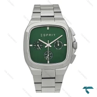 ساعت اسپریت مردانه سه موتوره نقره ای صفحه سبز Esprit-8205-G