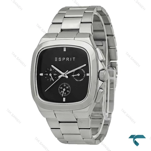 ساعت اسپریت مردانه استیل صفحه مشکی سه موتوره Esprit-8209-G