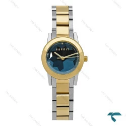 ساعت اسپریت زنانه دورنگ طلایی صفحه یاقوت کبود Esprit-8214-L