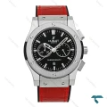 ساعت هابلوت مردانه سه موتوره کرنوگراف بند چرم قرمز Hublot-8241-G