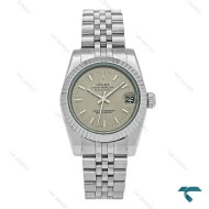 ساعت رولکس زنانه استیل صفحه طوسی ایندکس خط مدیوم Rolex-8251-L