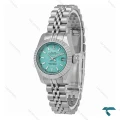 رولکس زنانه سیلور ایندکس خط صفحه فیروزه ای اسمال Rolex-8253-L